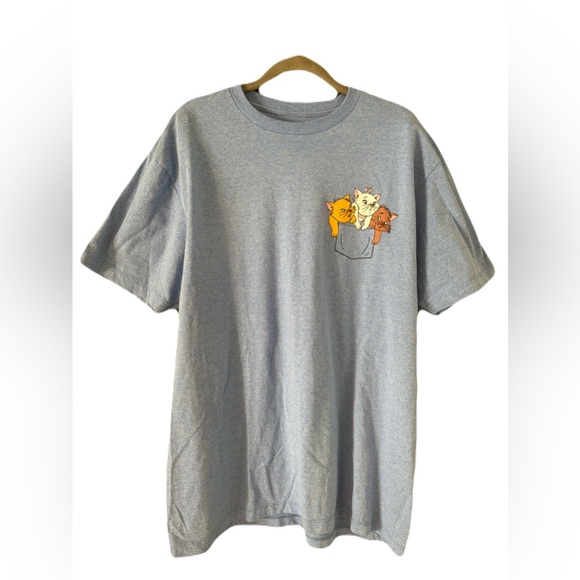 Disney Tops - Disney aristocrats cat t shirt size L grey/light blue